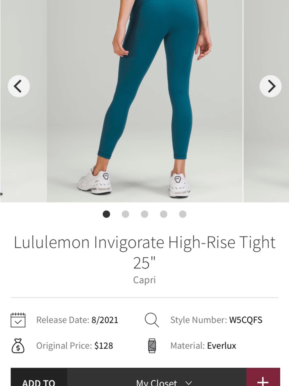 lululemon athletica Invigorate High-Rise Capri - Teal